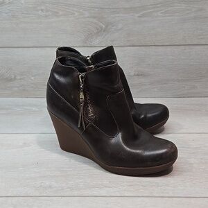 Ugg Australia Women 1009948 Ankle Leather Wedge Boots shoes sz 6.5